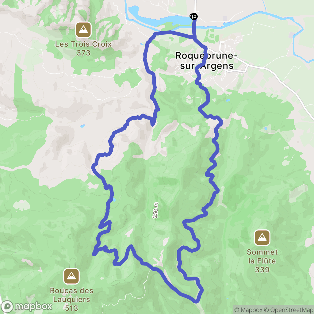 Roquebrune-sur-Argens : carte du parcours de randonnée - France