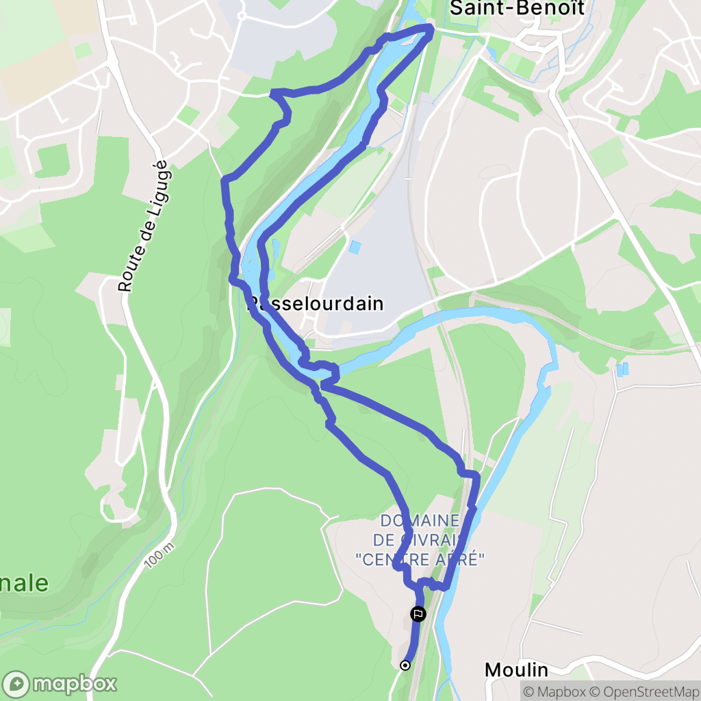 Ligugé : carte du parcours de randonnée - France