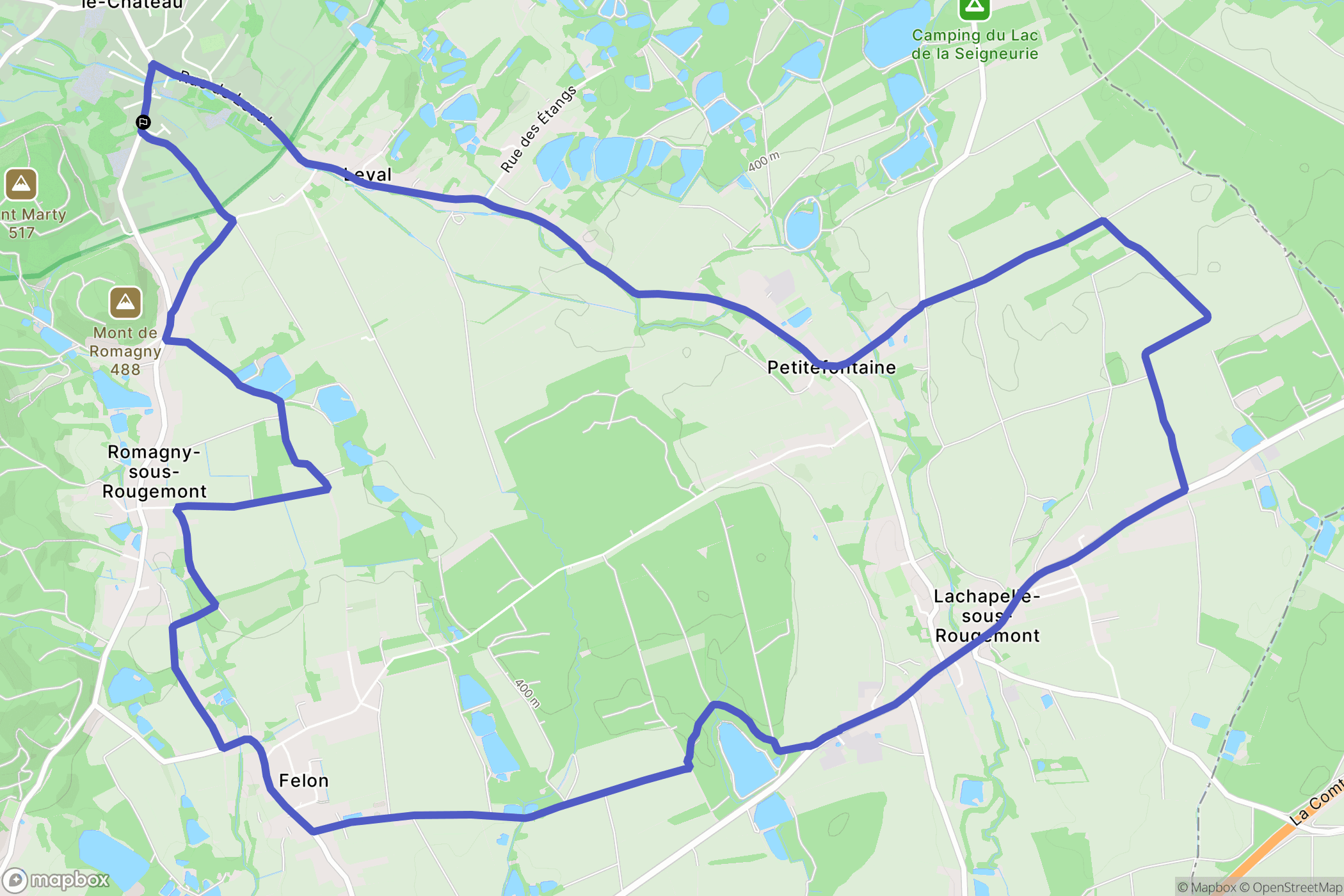 Rougemont-le-Château : carte du parcours de randonnée - France
