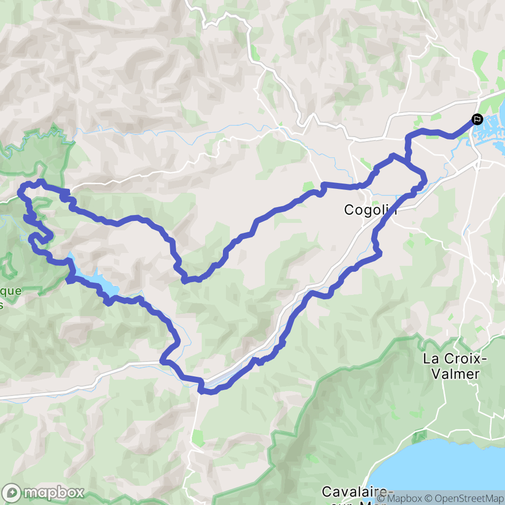 Grimaud : carte du parcours de randonnée - France