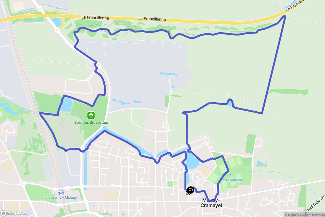 Moissy-Cramayel : carte du parcours de randonnée - France