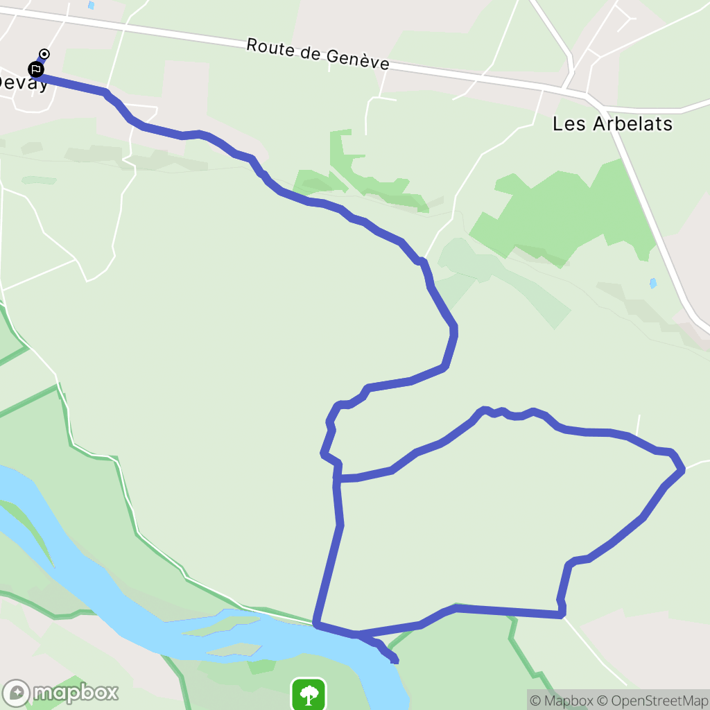 Devay : carte du parcours de randonnée - France