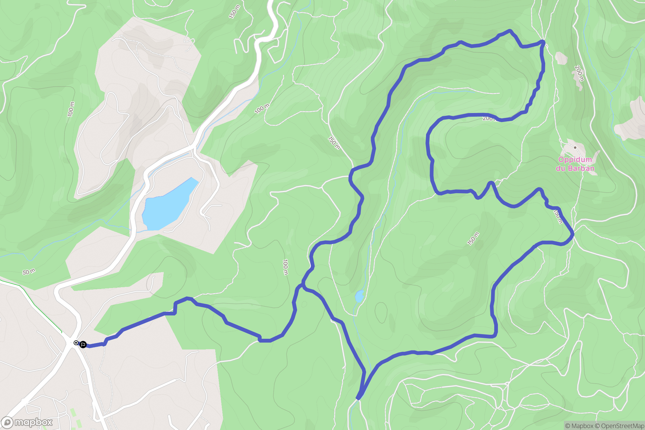 Fréjus : carte du parcours de randonnée - France