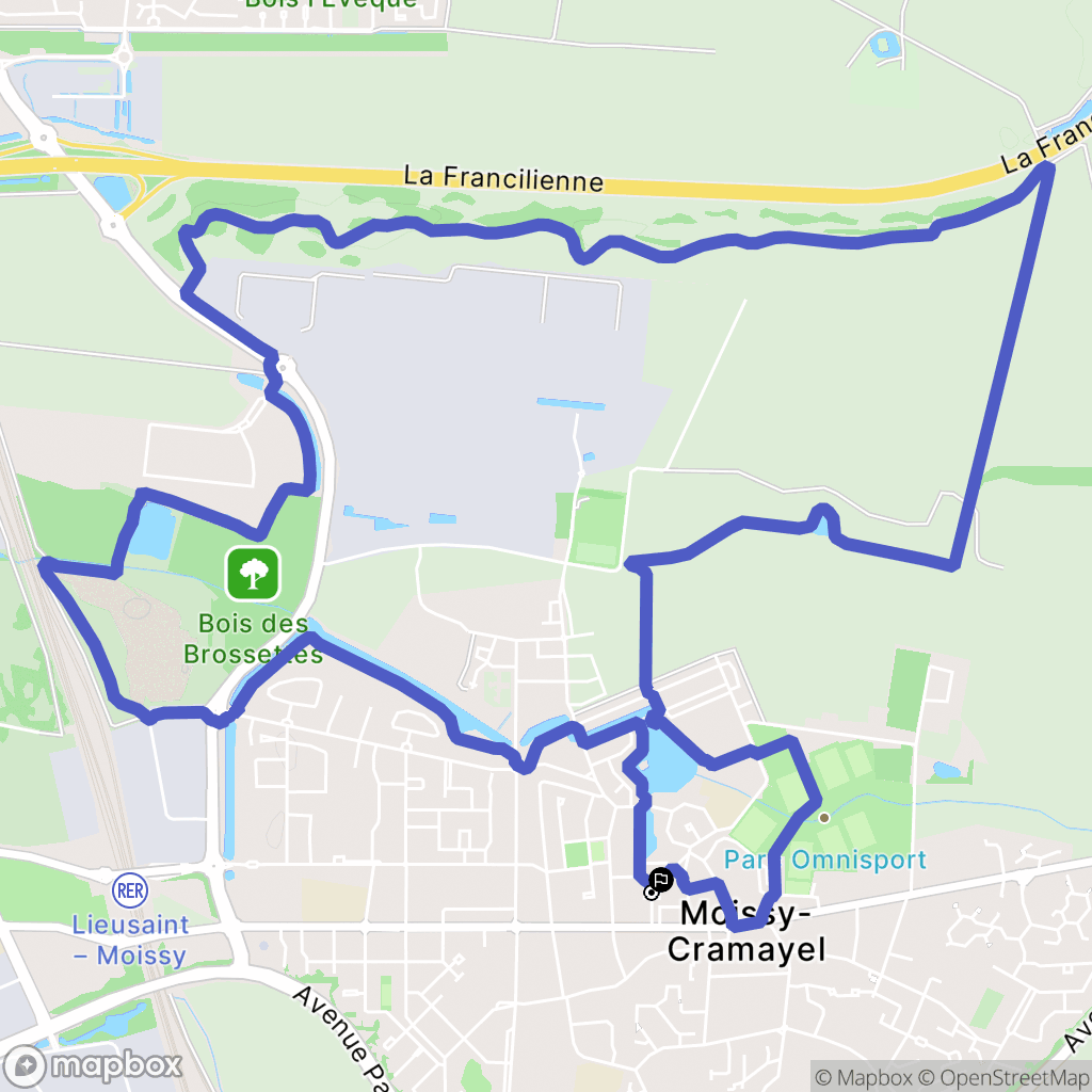 Moissy-Cramayel : carte du parcours de randonnée - France