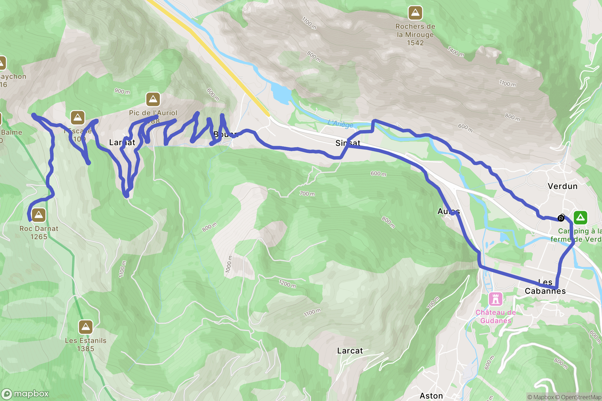 Verdun : carte du parcours de randonnée - France