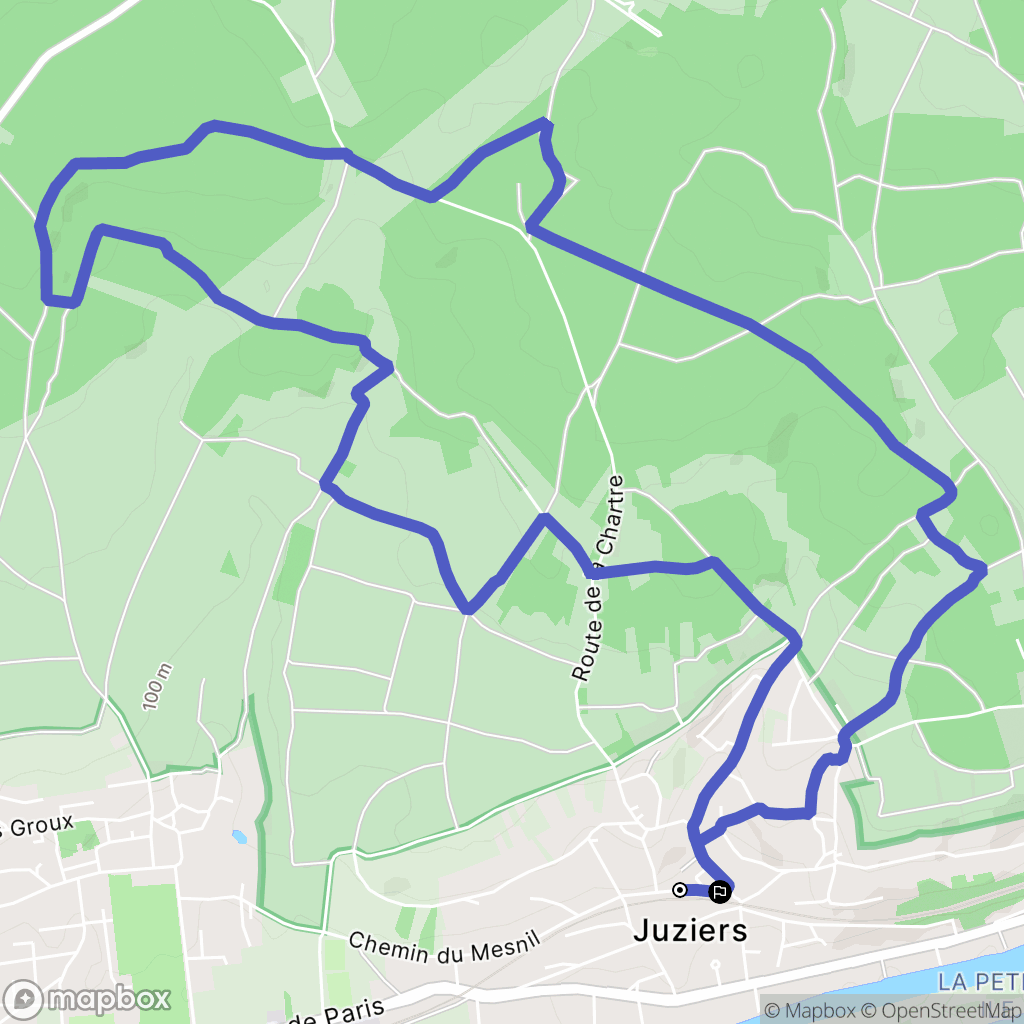 Juziers : carte du parcours de randonnée - France