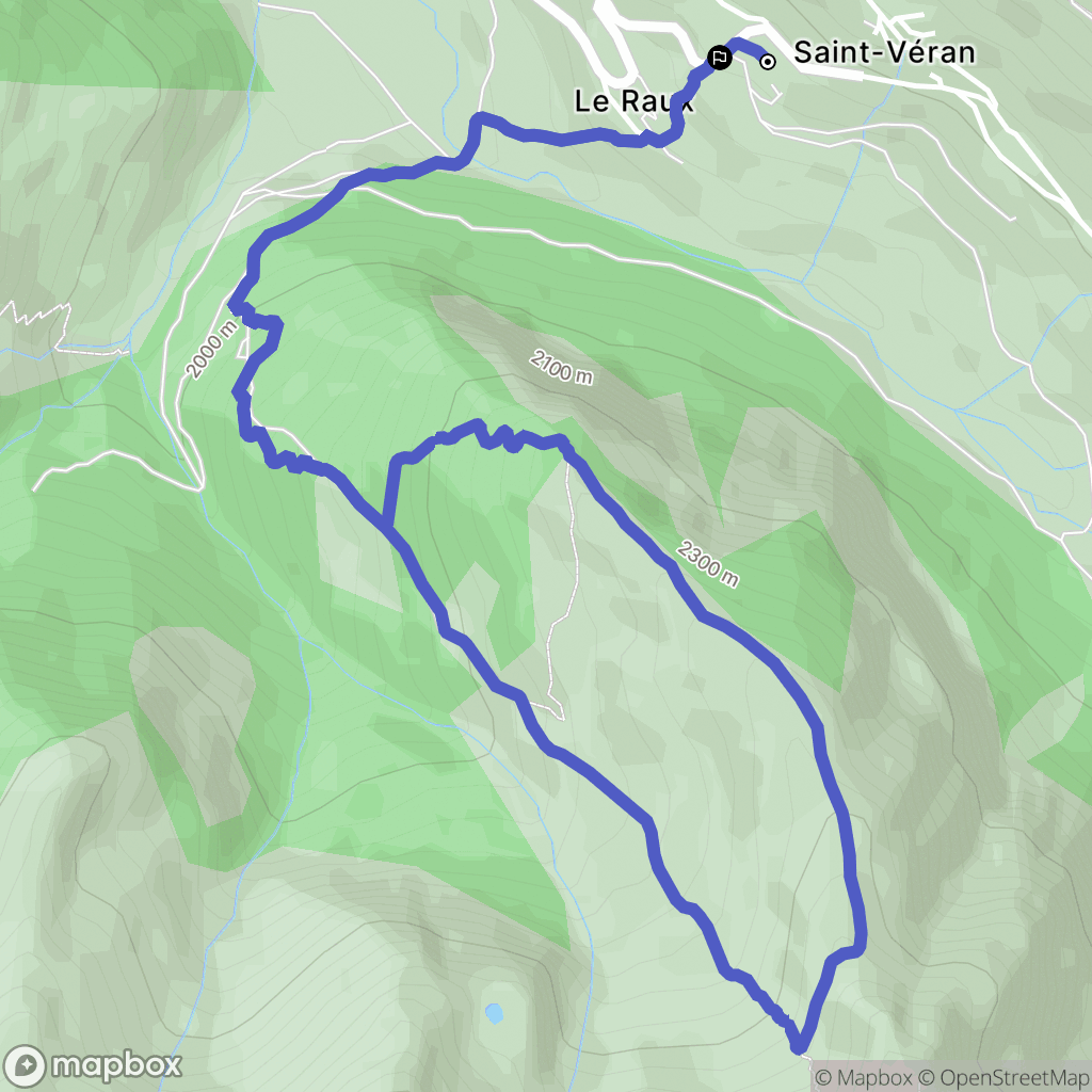Saint-Véran : carte du parcours de randonnée - France