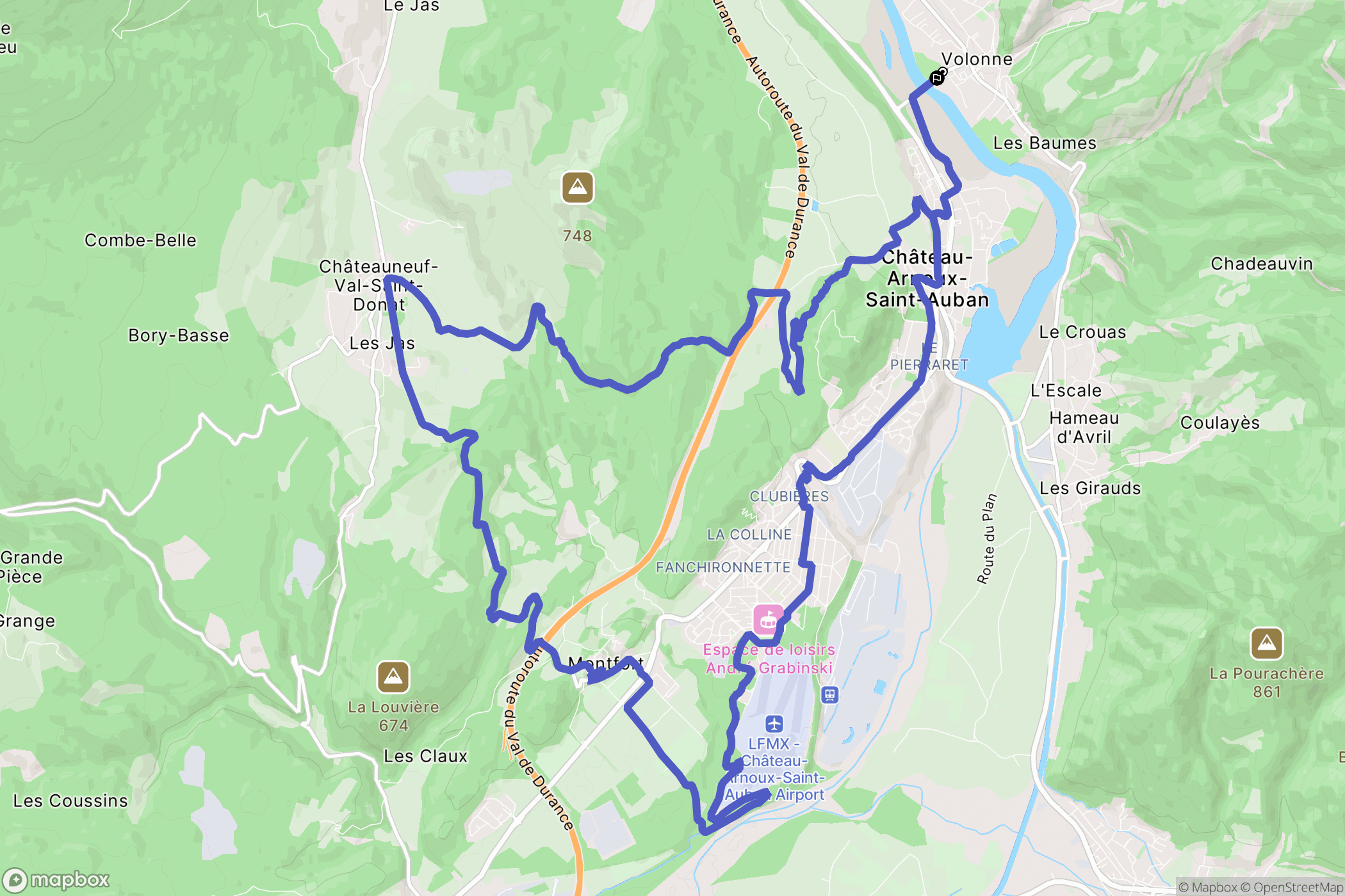 Volonne : carte du parcours de randonnée - France