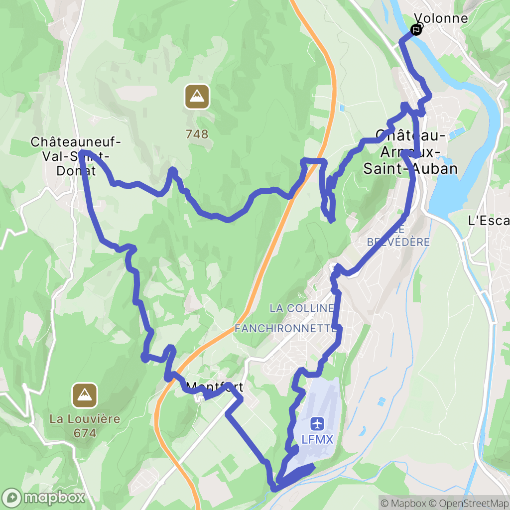 Volonne : carte du parcours de randonnée - France