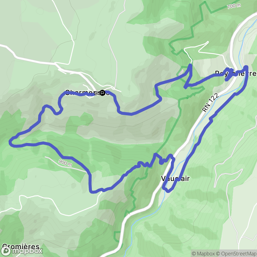 Charmensac : carte du parcours de randonnée - France