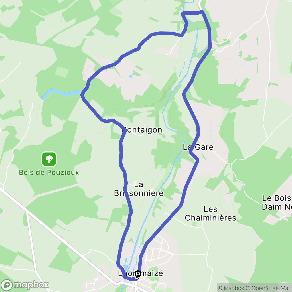 Lhommaizé : carte du parcours de randonnée - France