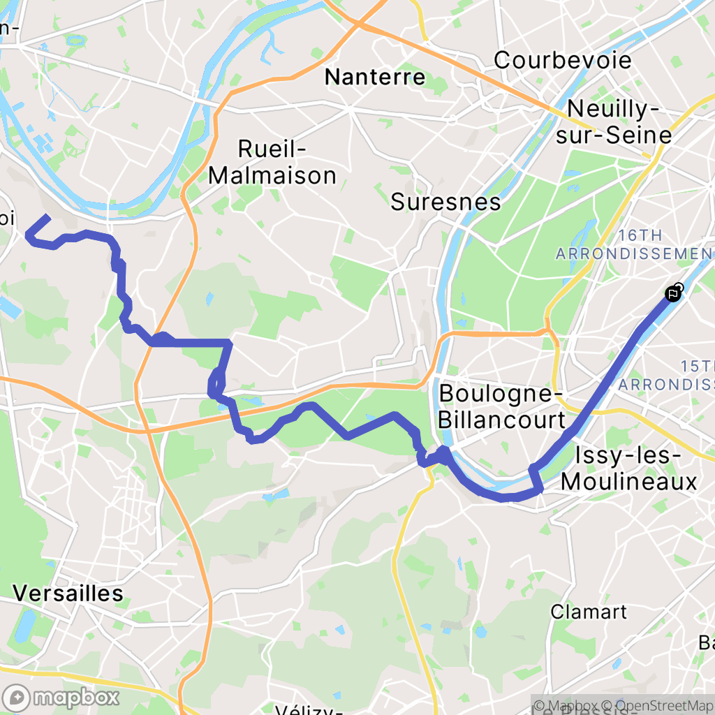 Paris : carte du parcours de randonnée - France