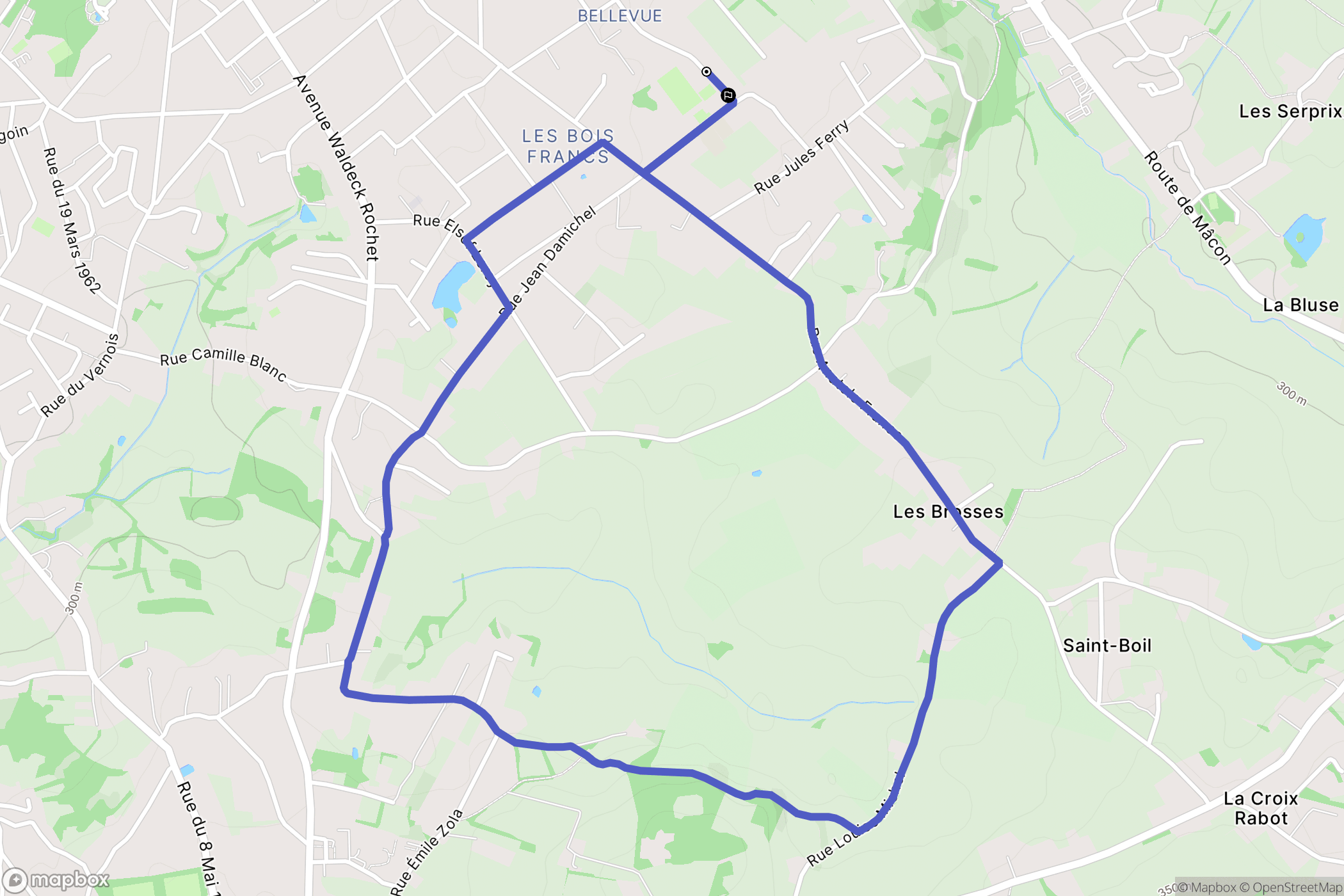 Saint-Vallier : carte du parcours de randonnée - France