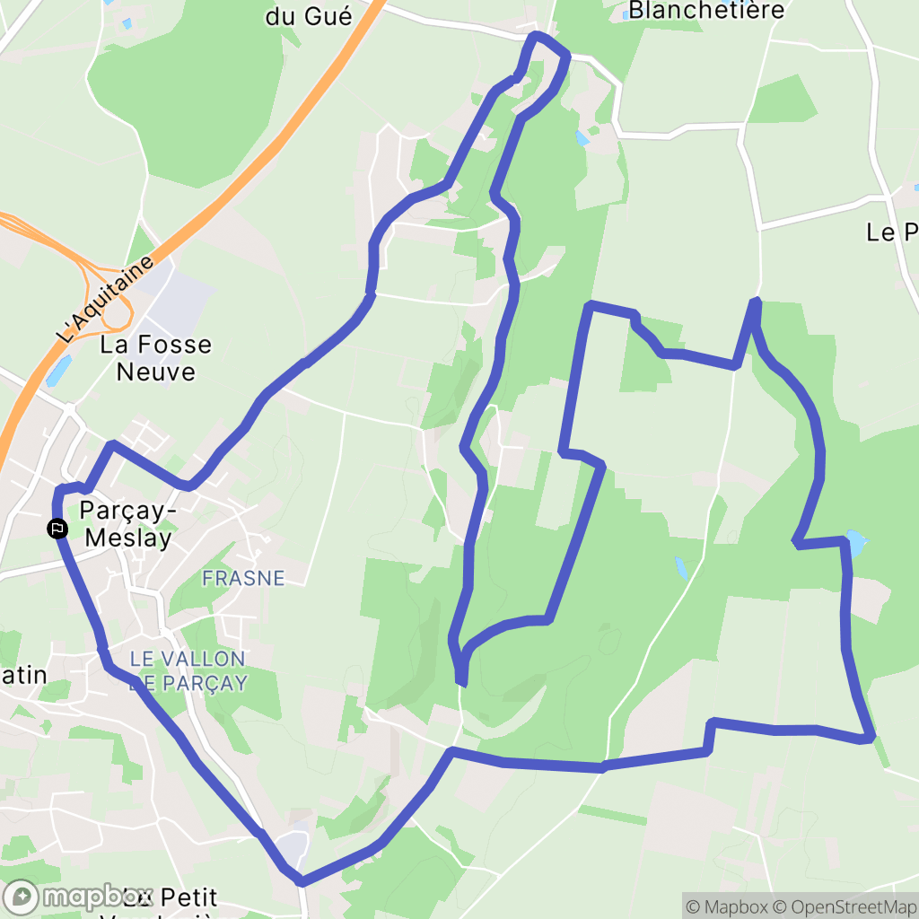 Parçay-Meslay : carte du parcours de randonnée - France