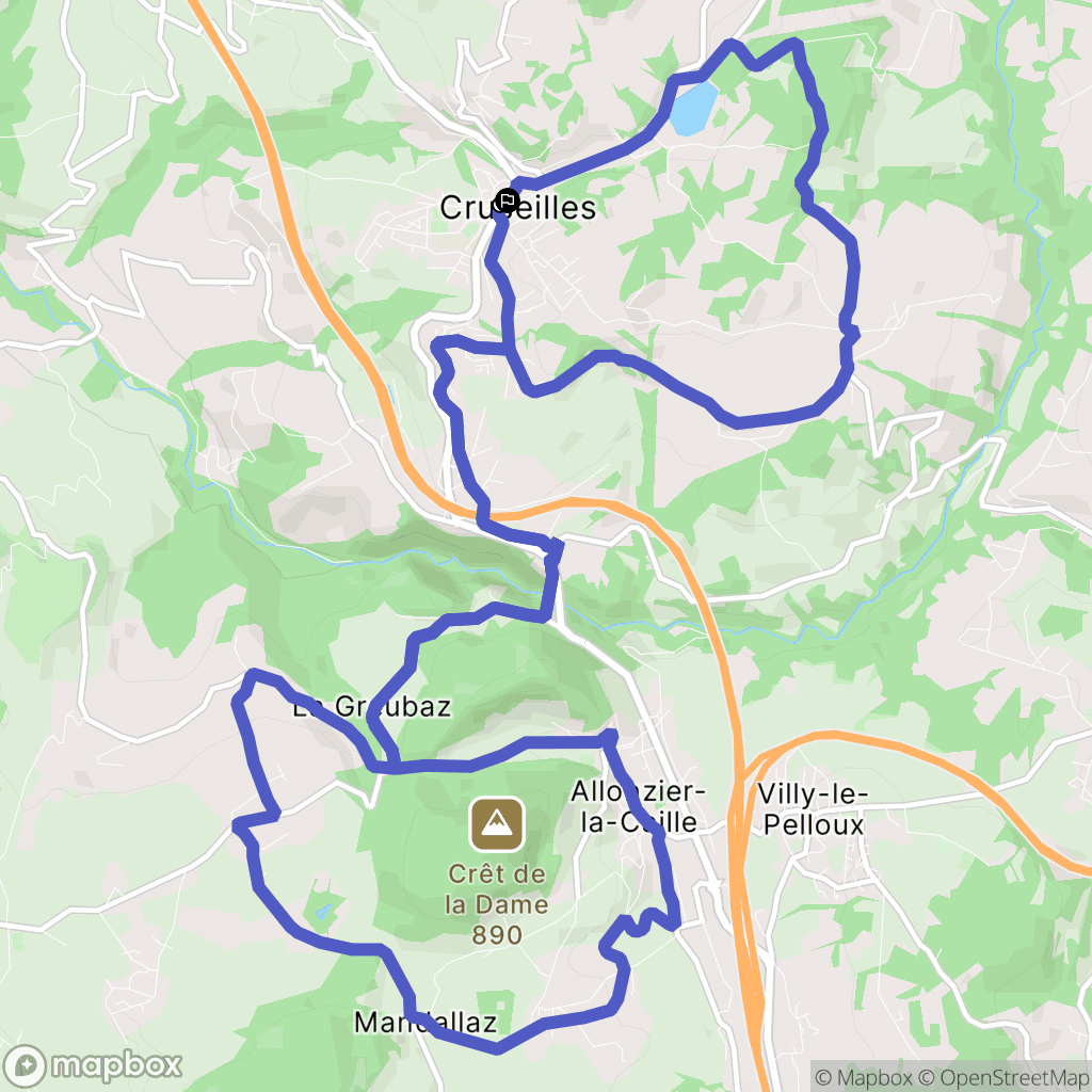 Cruseilles : carte du parcours de randonnée - France