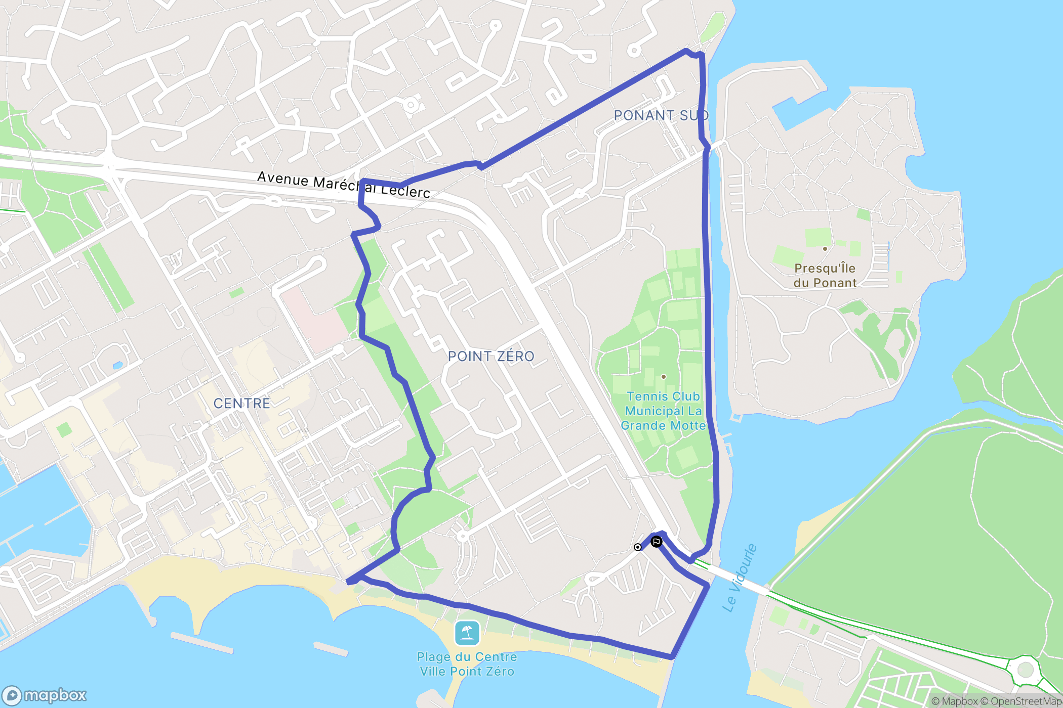 La Grande-Motte : carte du parcours de randonnée - France