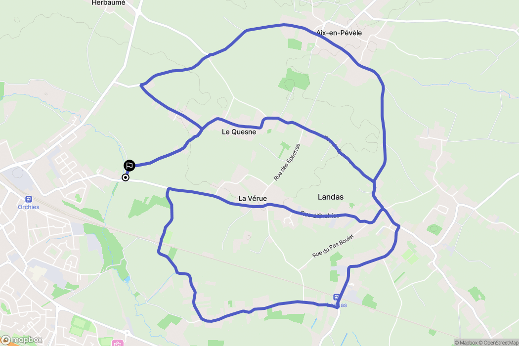 Orchies : carte du parcours de randonnée - France