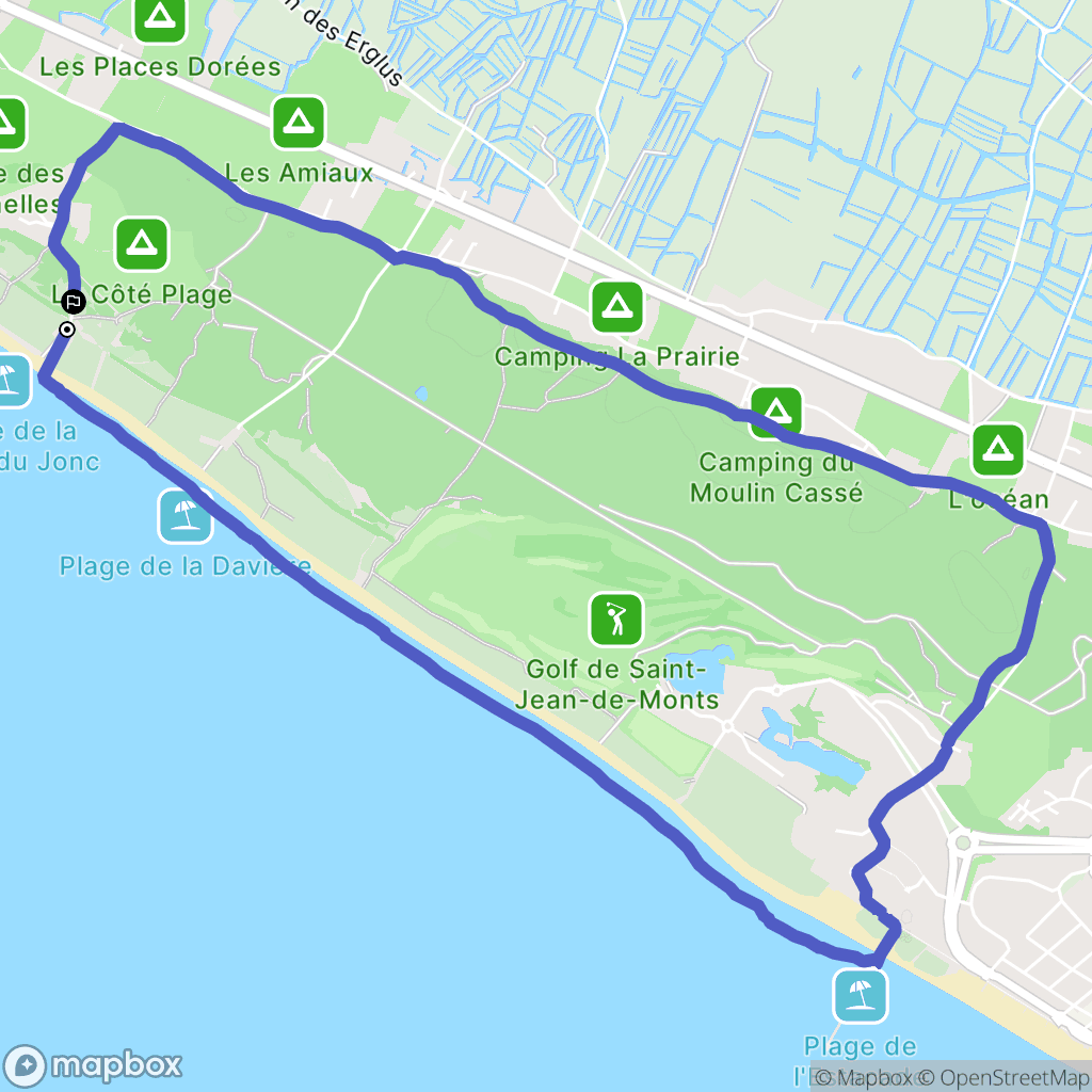 Saint-Jean-de-Monts : carte du parcours de randonnée - France