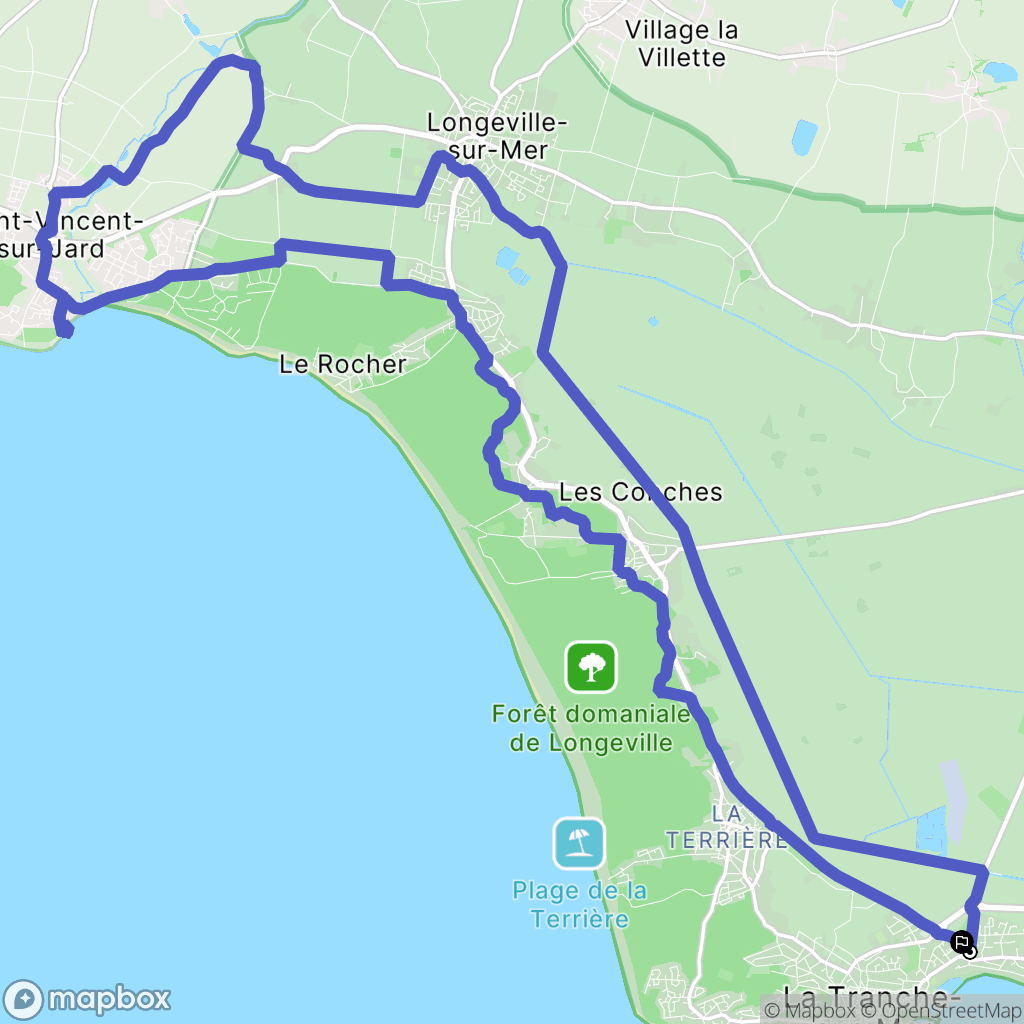 La Tranche-sur-Mer : carte du parcours de randonnée - France
