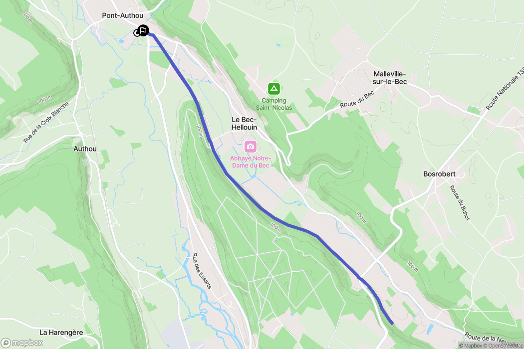 Pont-Authou : carte du parcours de randonnée - France