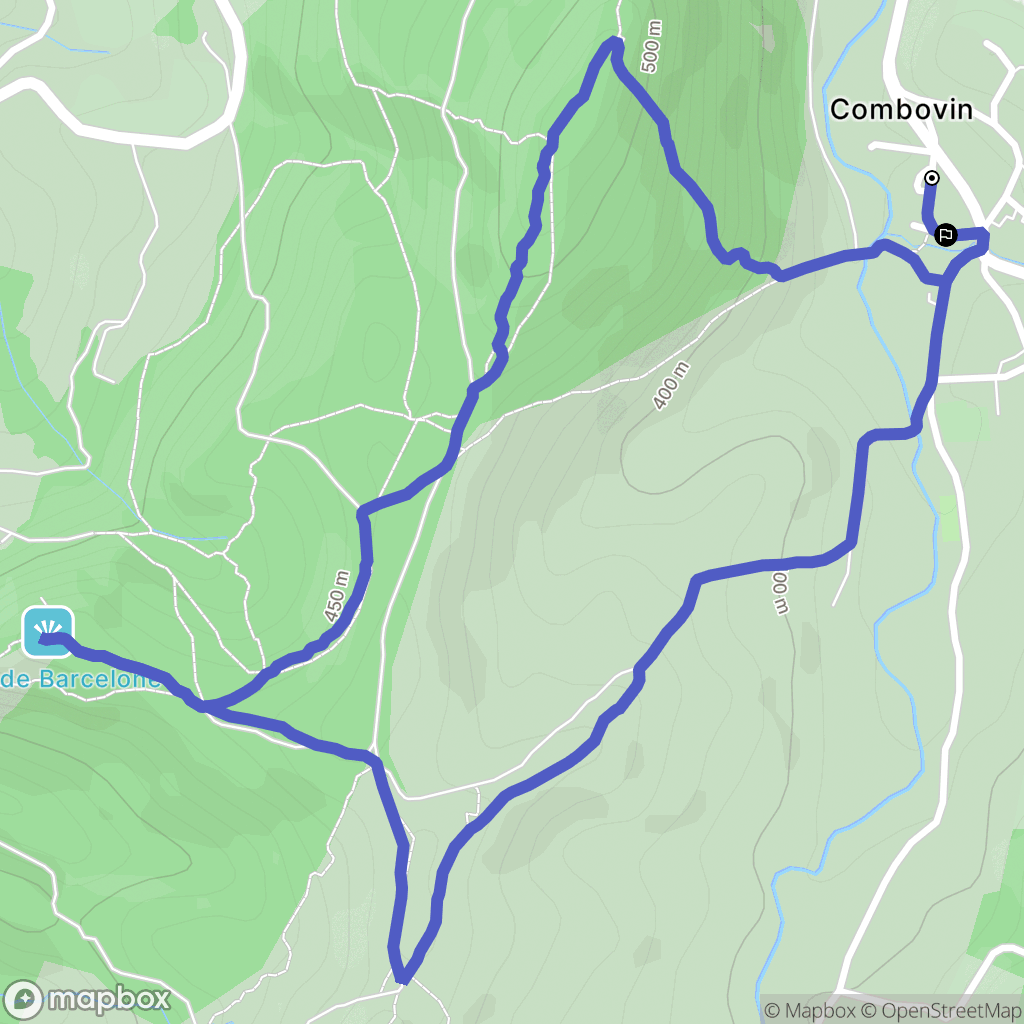 Combovin : carte du parcours de randonnée - France