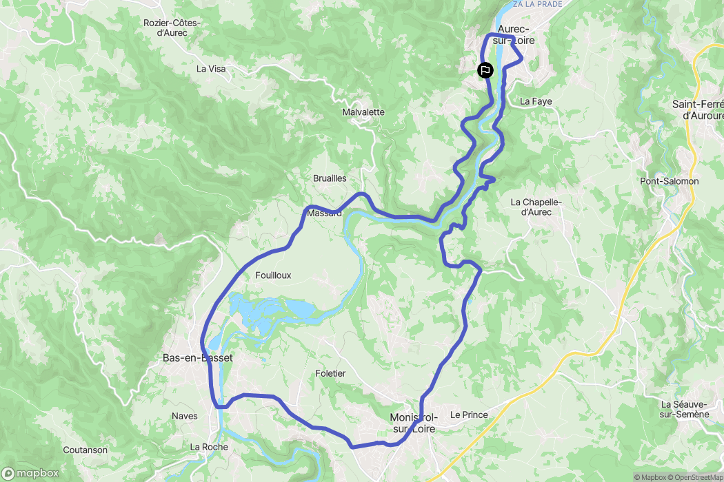 Aurec-sur-Loire : carte du parcours de randonnée - France