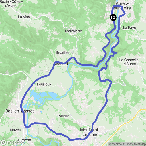 Aurec-sur-Loire : carte du parcours de randonnée - France