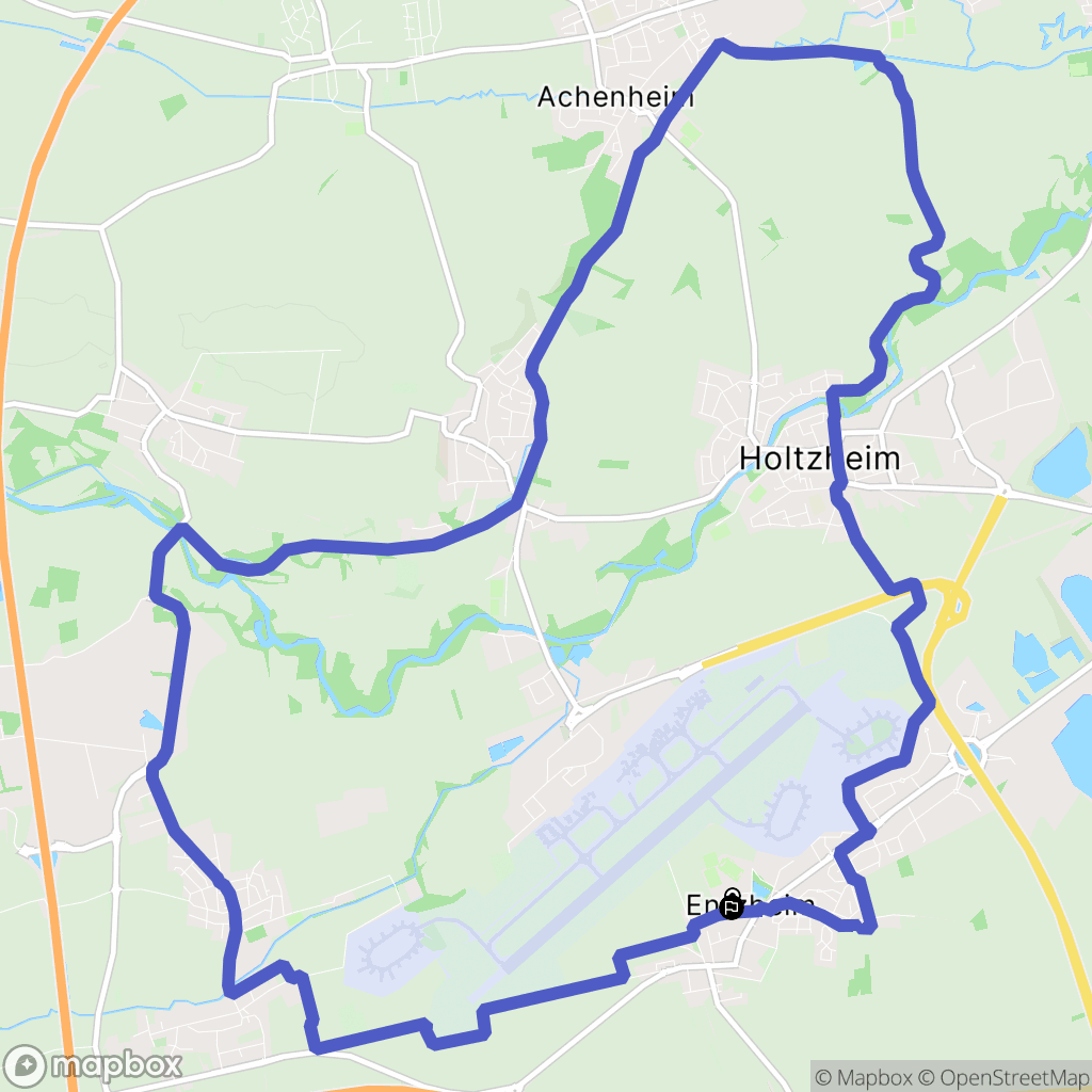 Entzheim : carte du parcours de randonnée - France