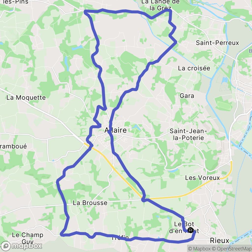Rieux : carte du parcours de randonnée - France