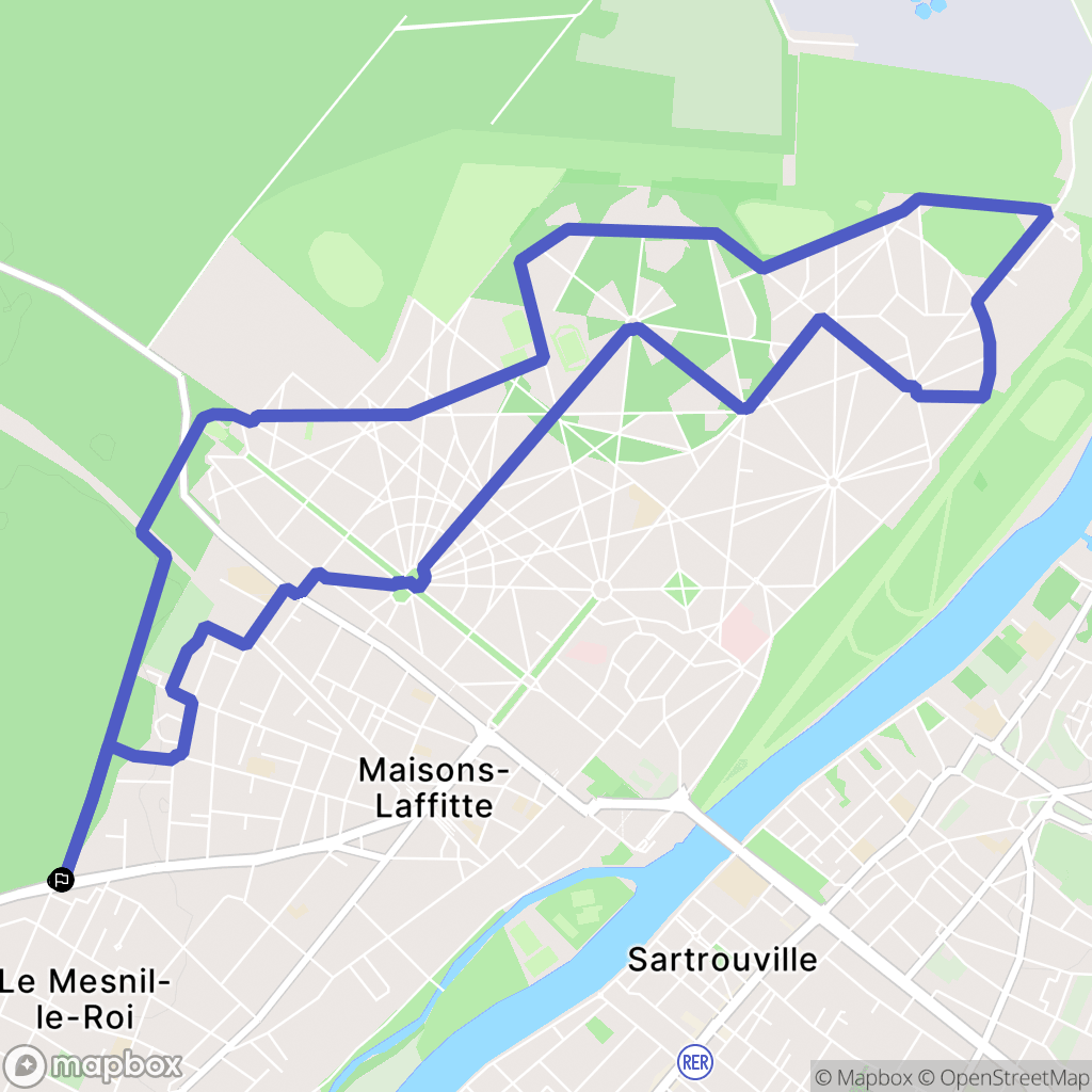 Saint-Germain-en-Laye : carte du parcours de randonnée - France