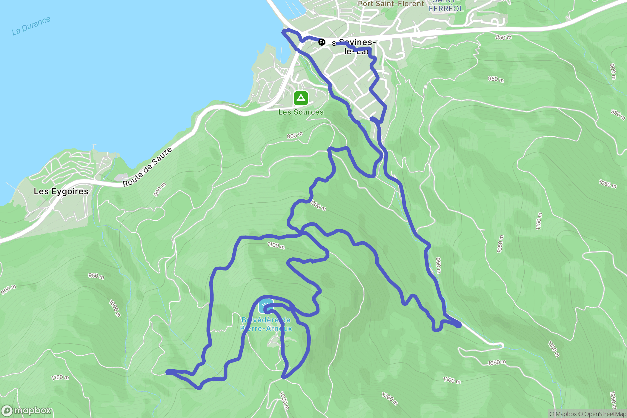 Savines-le-Lac : carte du parcours de randonnée - France