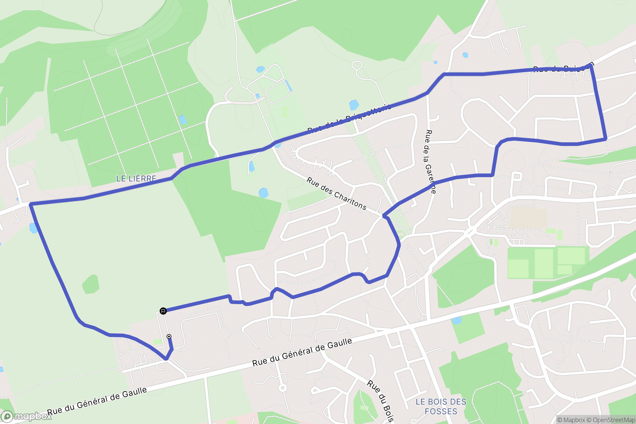 Saint-Sébastien-de-Morsent : carte du parcours de randonnée - France