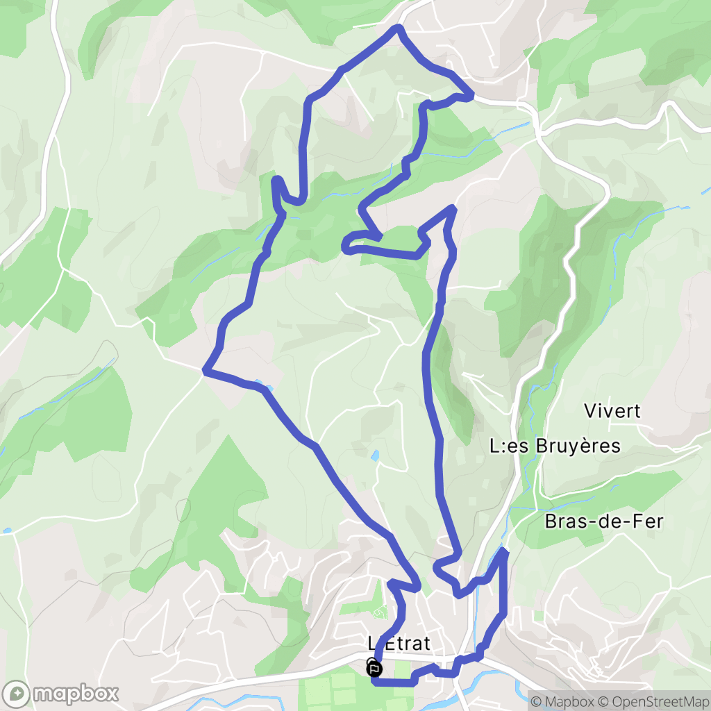 L'Etrat : carte du parcours de randonnée - France