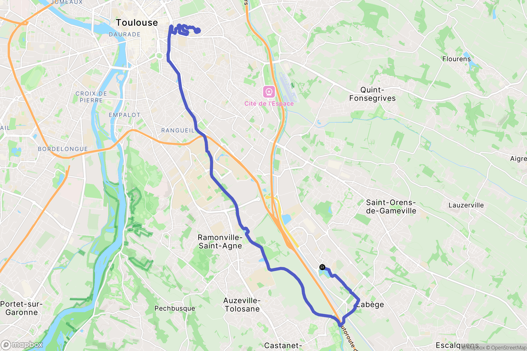 Labège : carte du parcours de randonnée - France