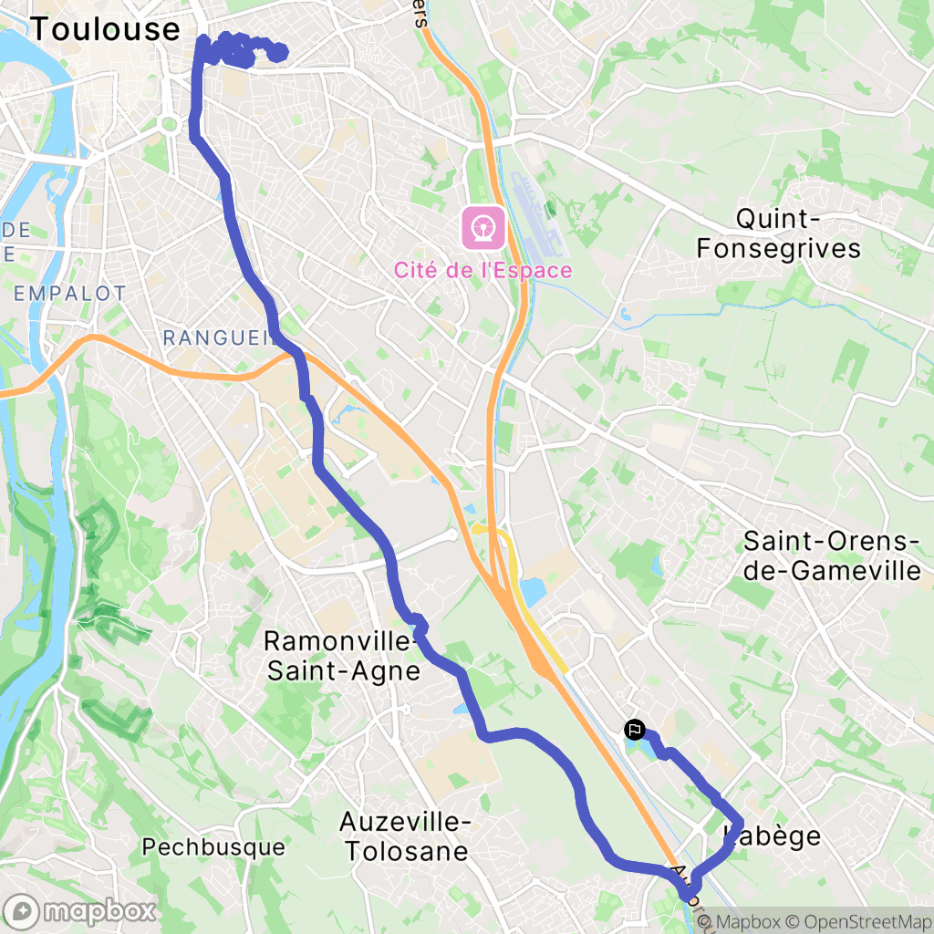 Labège : carte du parcours de randonnée - France