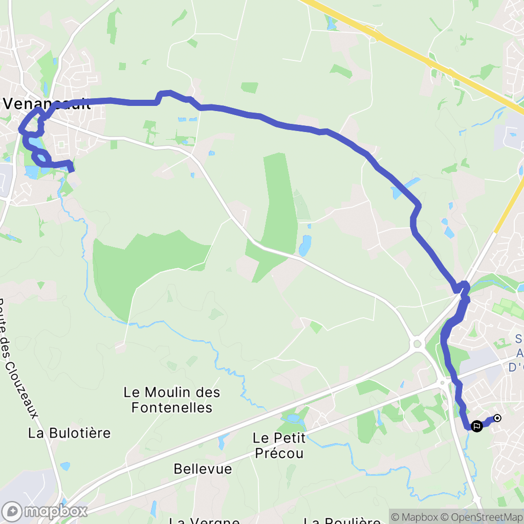 La Roche-sur-Yon : carte du parcours de randonnée - France