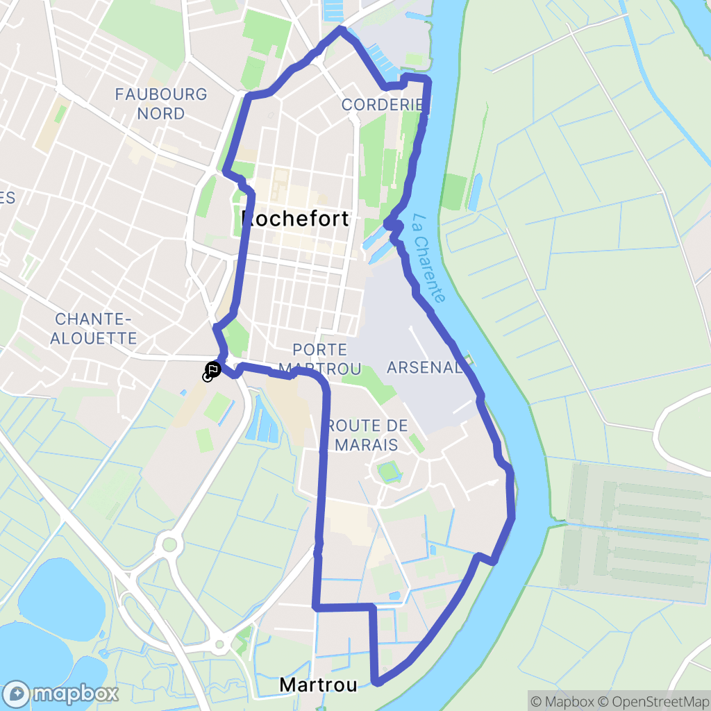 Rochefort : carte du parcours de randonnée - France