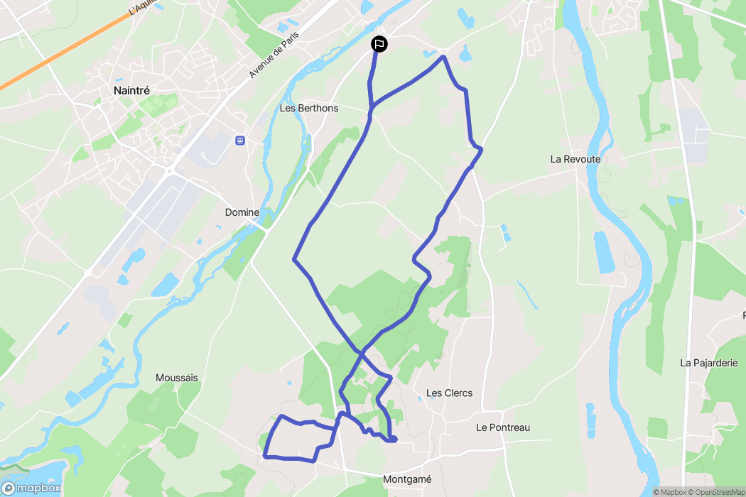 Naintré : carte du parcours de randonnée - France