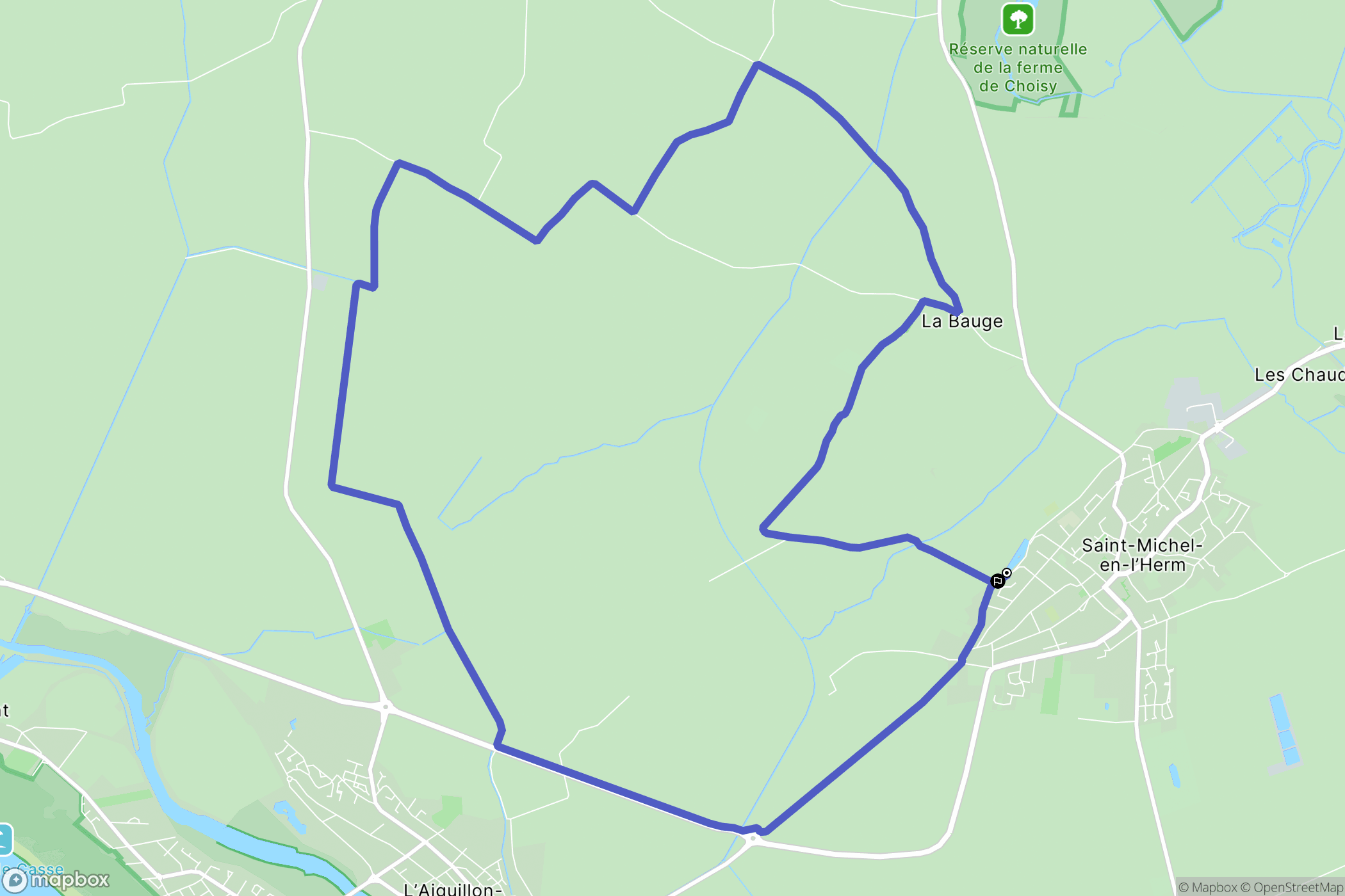 Saint-Michel-en-l'Herm : carte du parcours de randonnée - France