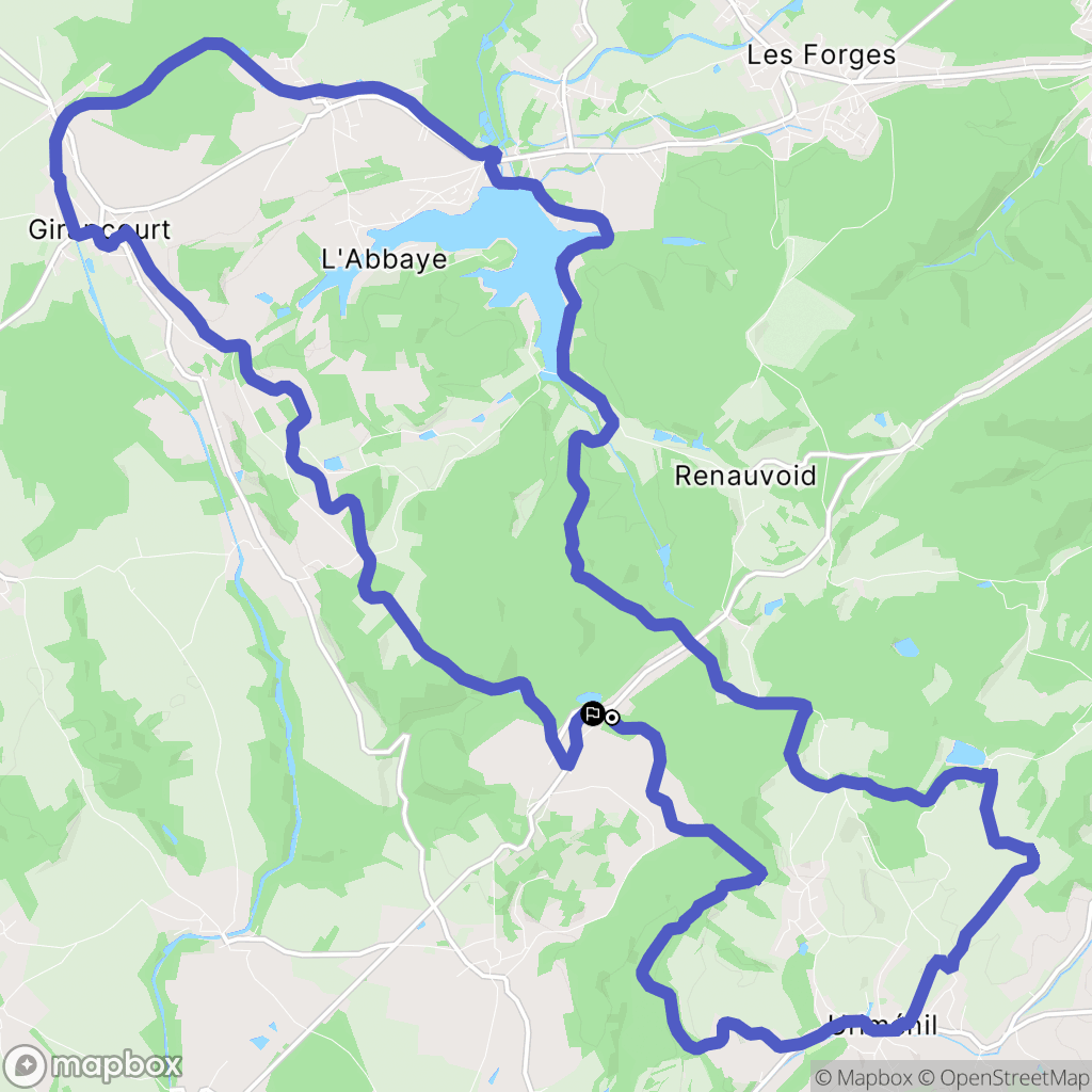 Uzemain : carte du parcours de randonnée - France