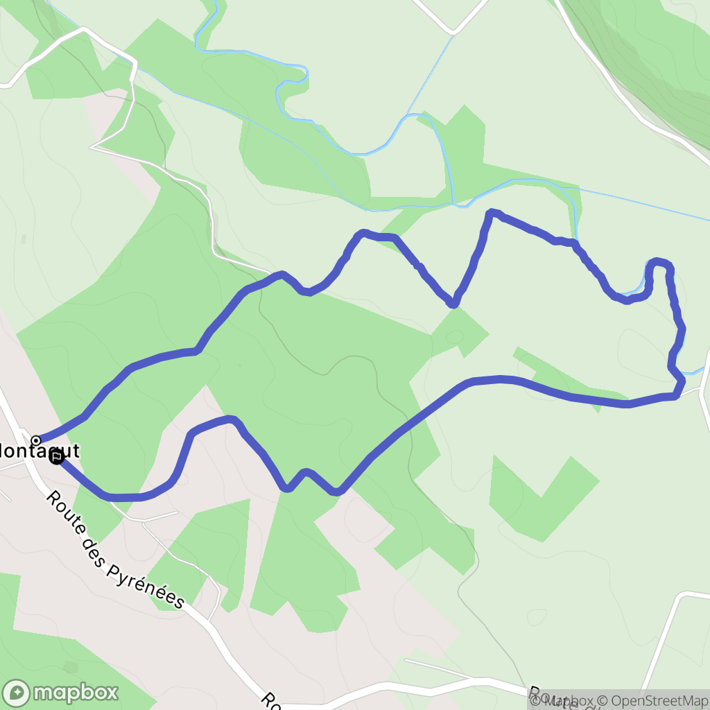 Montagut : carte du parcours de randonnée - France