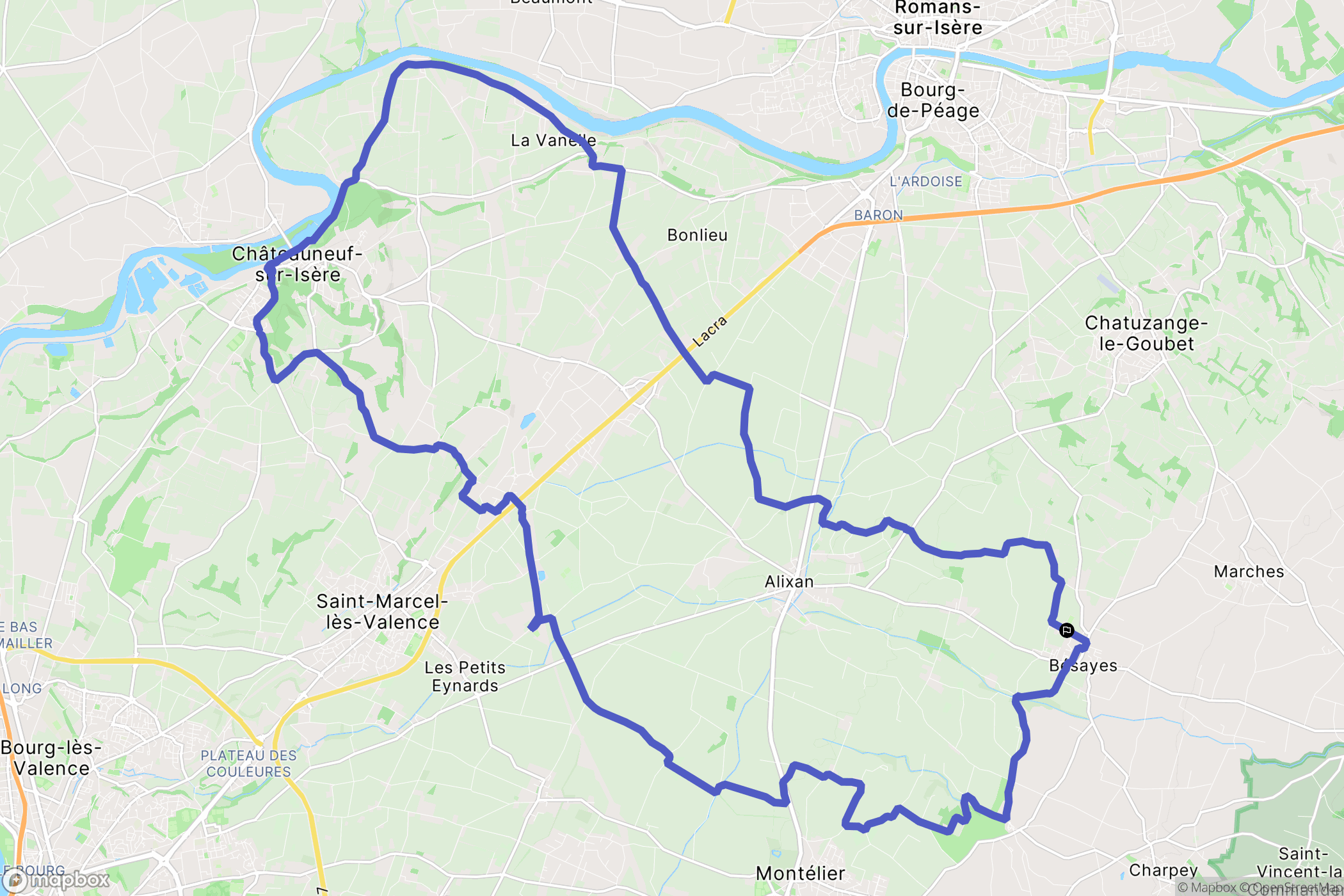 Bésayes : carte du parcours de randonnée - France