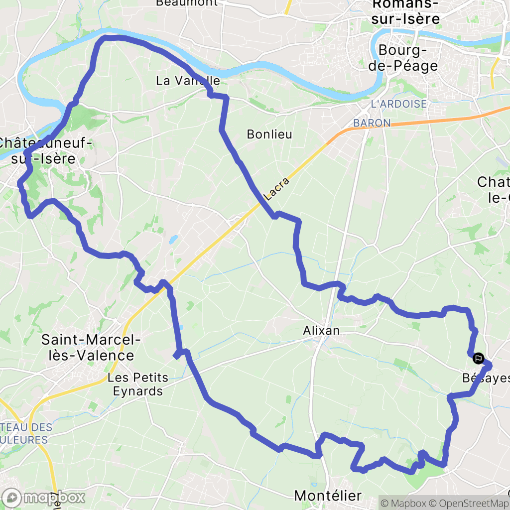 Bésayes : carte du parcours de randonnée - France