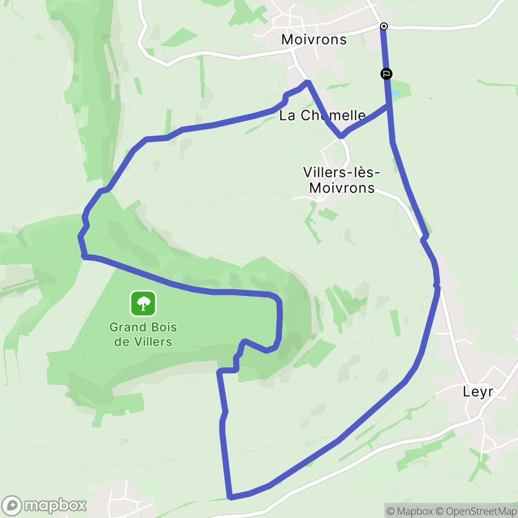 Moivrons : carte du parcours de randonnée - France