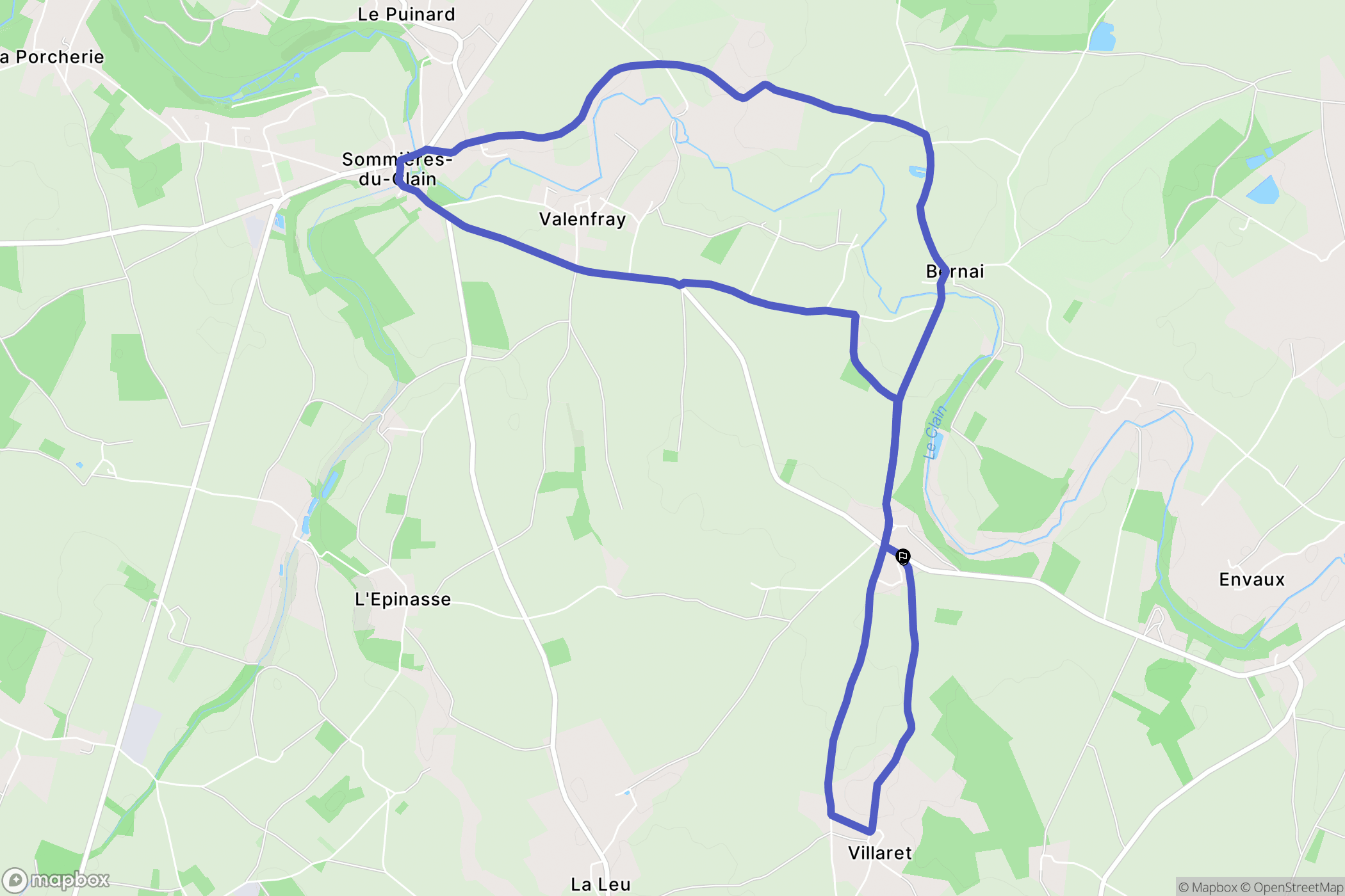 Sommières-du-Clain : carte du parcours de randonnée - France