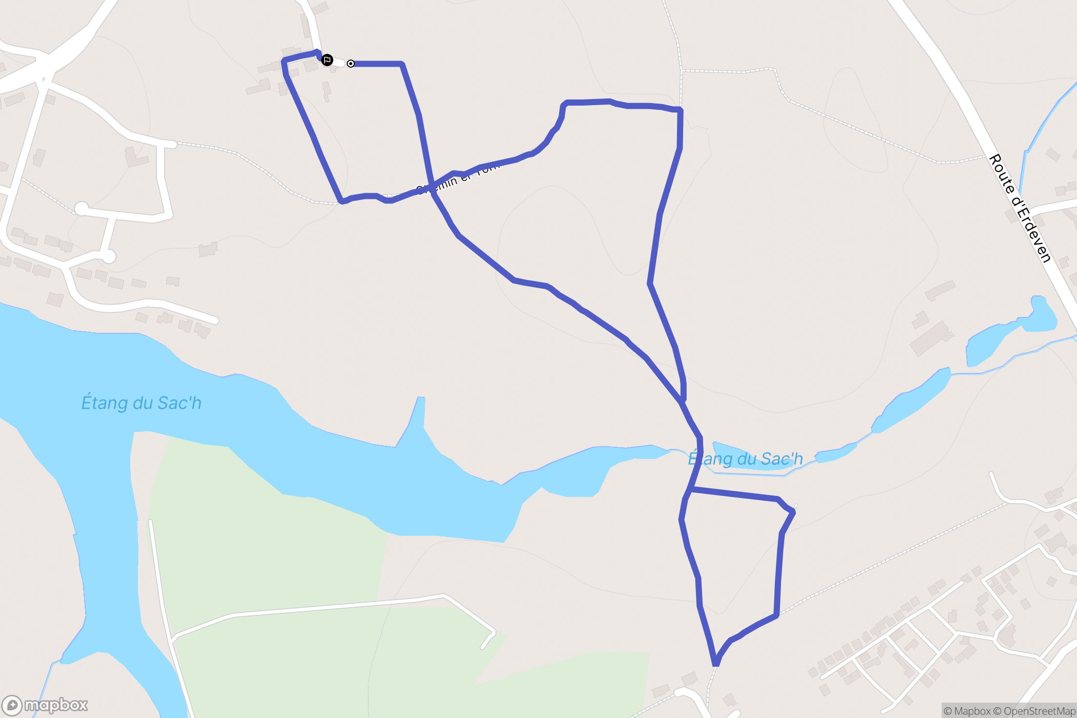 Belz : carte du parcours de randonnée - France