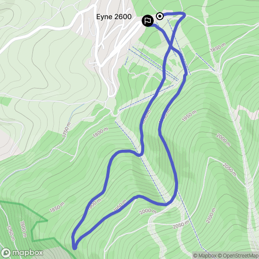Eyne : carte du parcours de randonnée - France