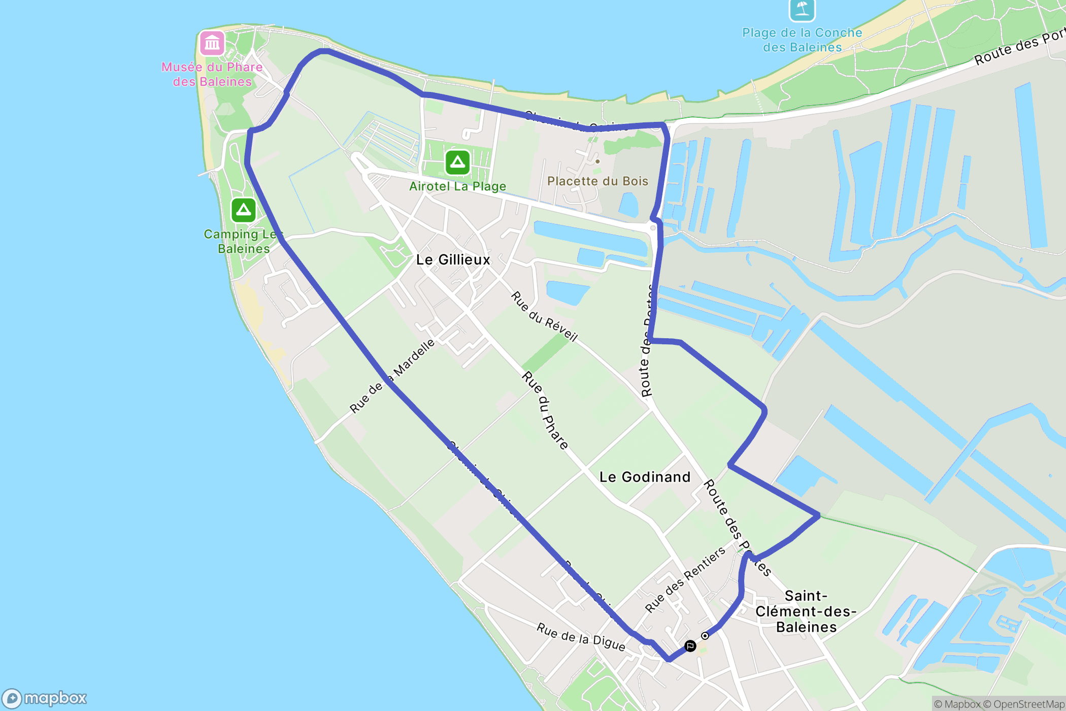 Saint-Clément-des-Baleines : carte du parcours de randonnée - France