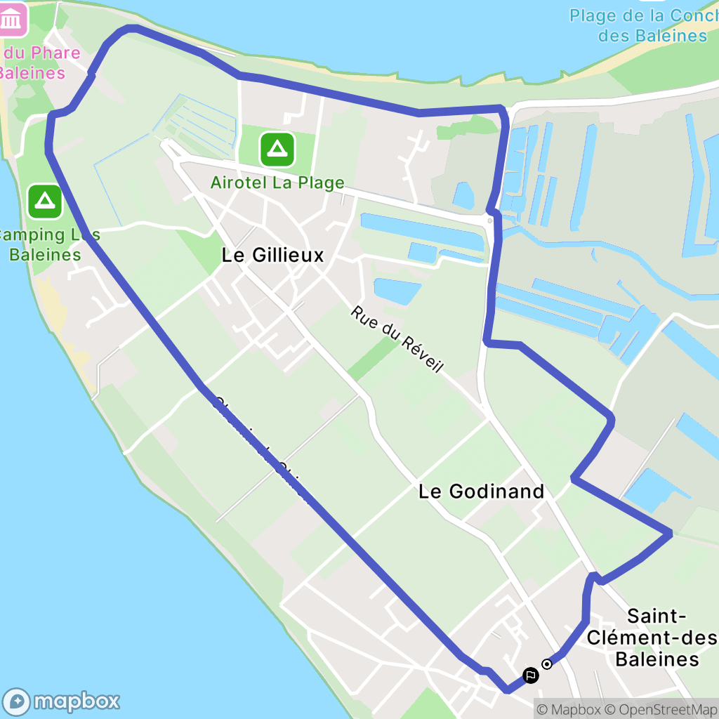 Saint-Clément-des-Baleines : carte du parcours de randonnée - France