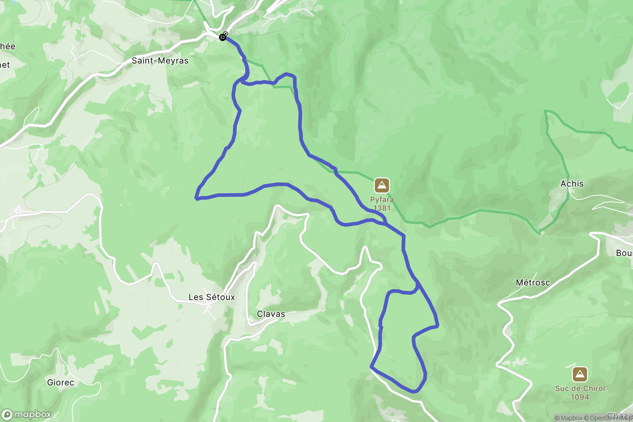 Saint-Régis-du-Coin : carte du parcours de randonnée - France